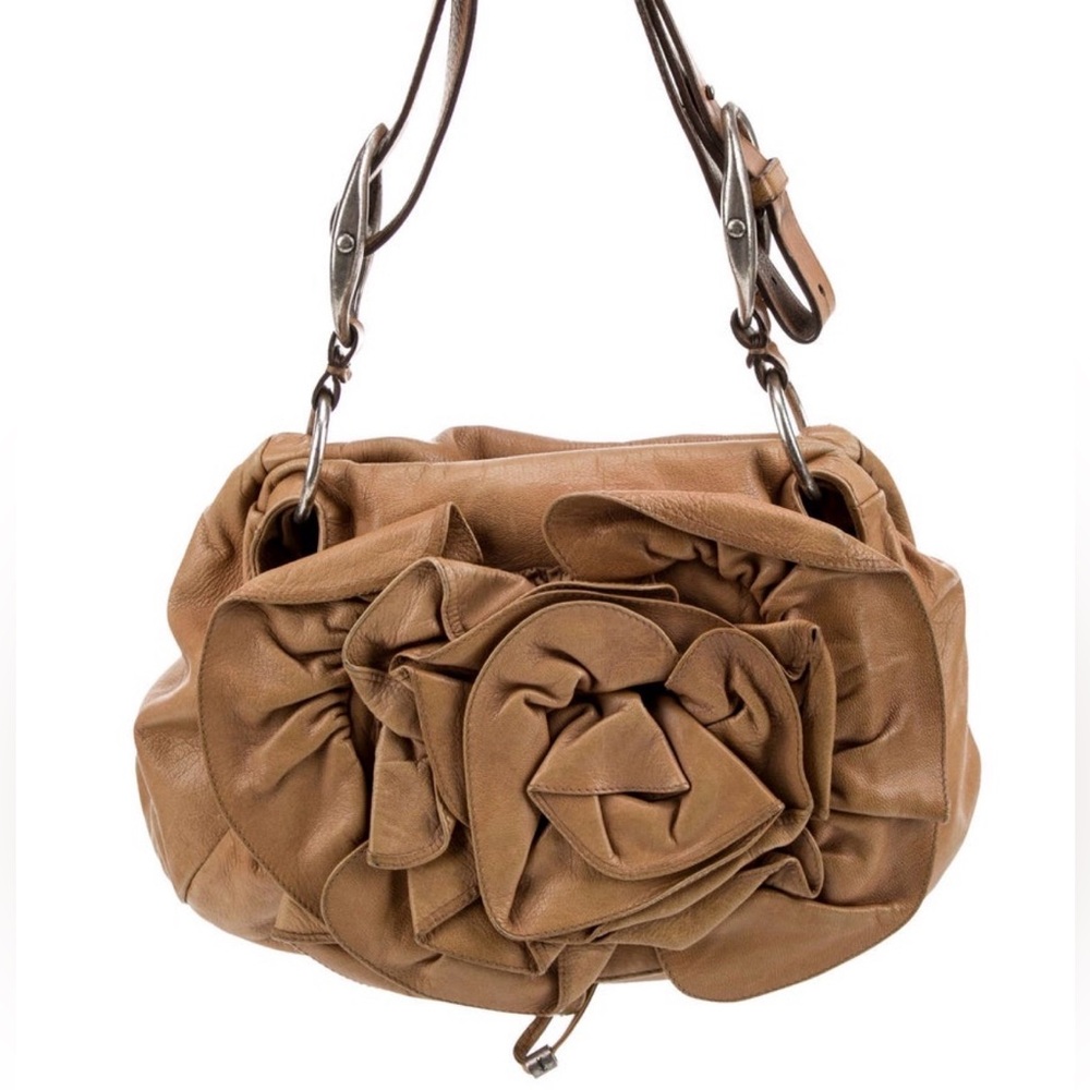 YVES SAINT LAURENT | YSL Authentic Rive Gouche Tan Leather Bag Purse